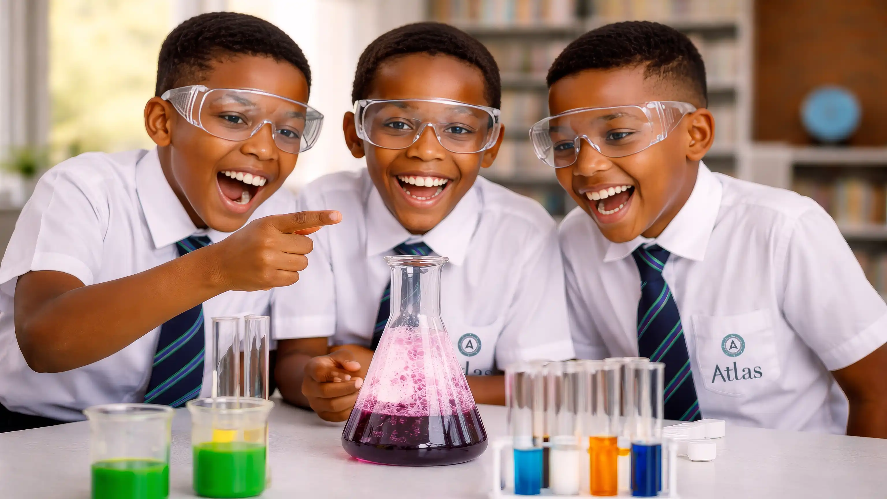 Atlas learners exploring practical science